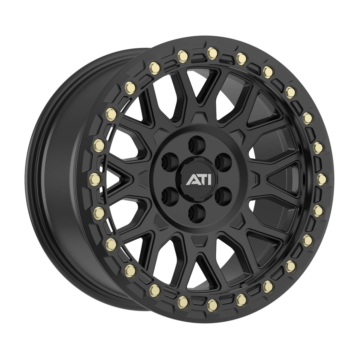 AT-01 17X8.5 HYBRID BEADLOCK WHEEL - BLACK (6X114.3) - Adrenaline 4X4