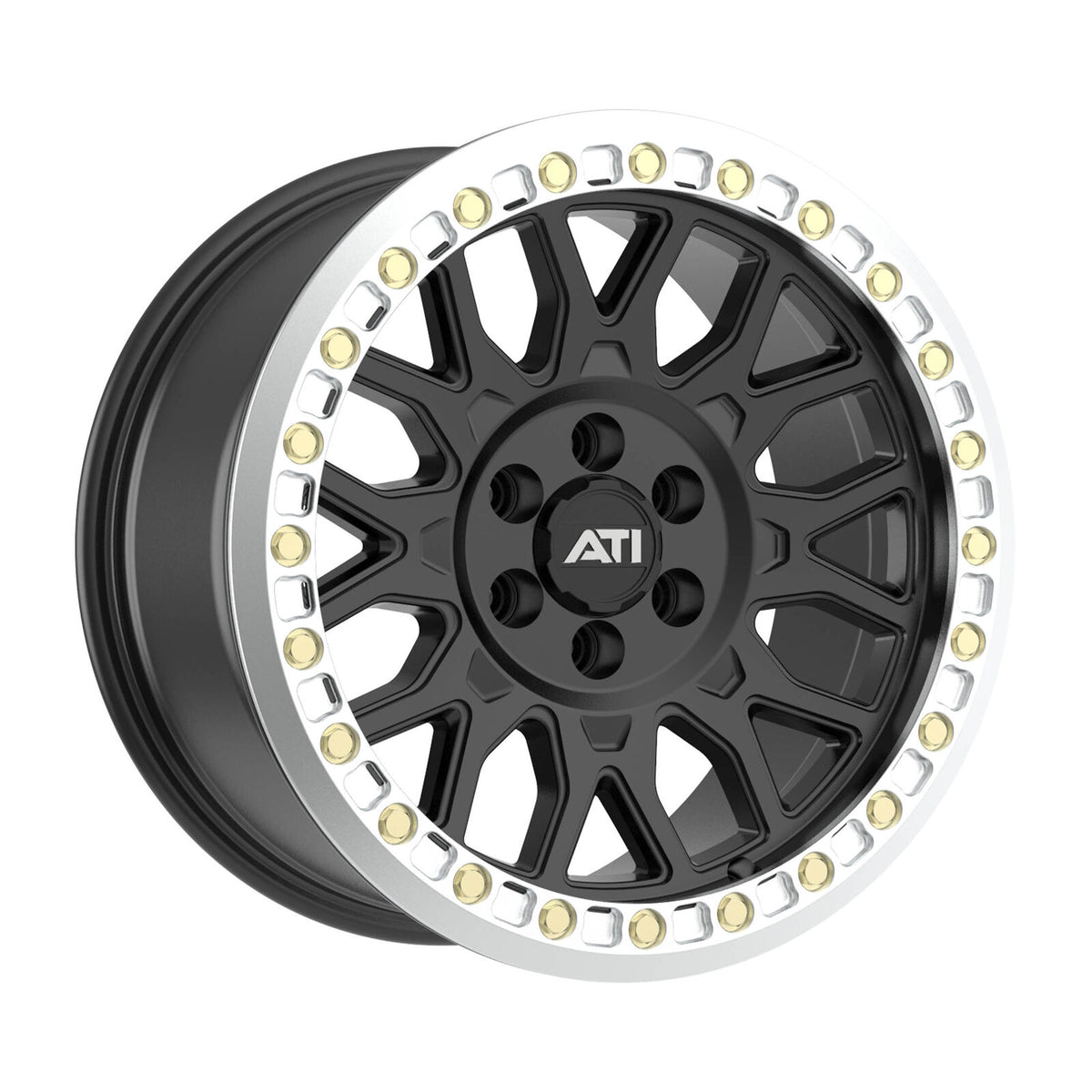 AT-01 17X8.5 HYBRID BEADLOCK WHEEL - BLACK (6X114.3) - Adrenaline 4X4