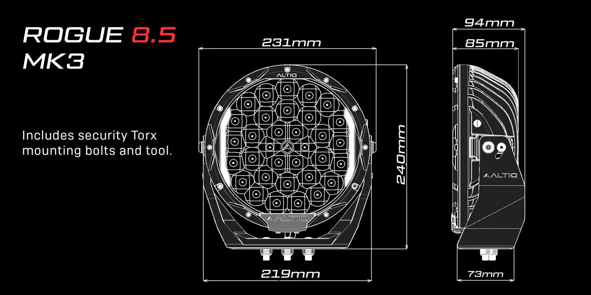 ALTIQ ROGUE 8.5 MK3 - LED DRIVING LIGHTS - Adrenaline 4X4