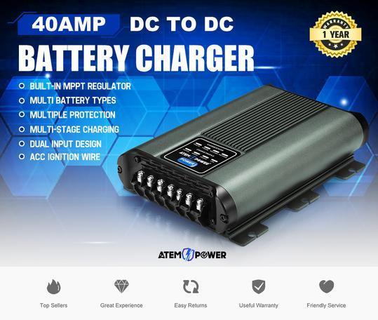 12V 40A DC to DC Battery Charger MPPT System Kit Isolator Dual Battery - Adrenaline 4X4