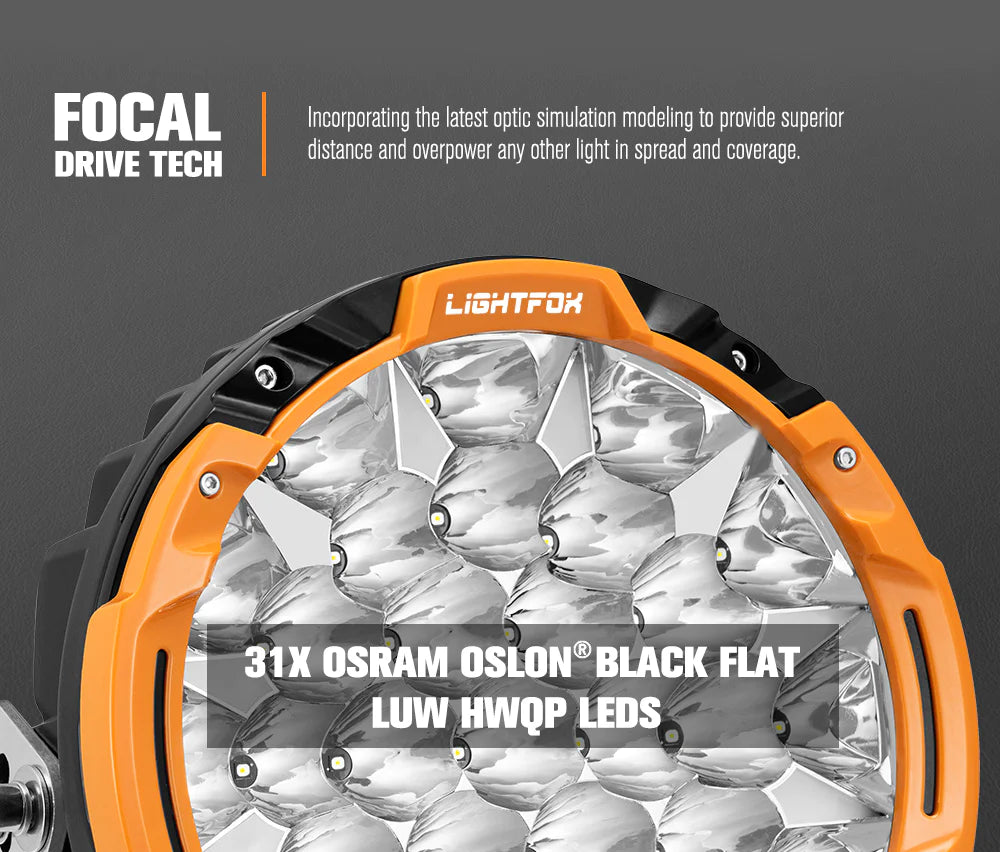 LIGHTFOX 9" Osram LED Driving Lights - Adrenaline 4X4