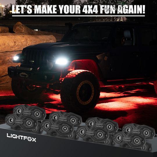 LIGHTFOX RGBW LED Rock Lights - Adrenaline 4X4