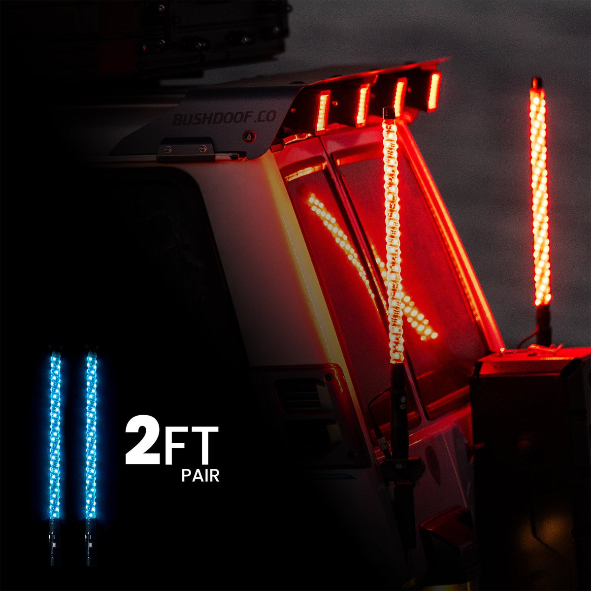 2ft LED Whip Lights