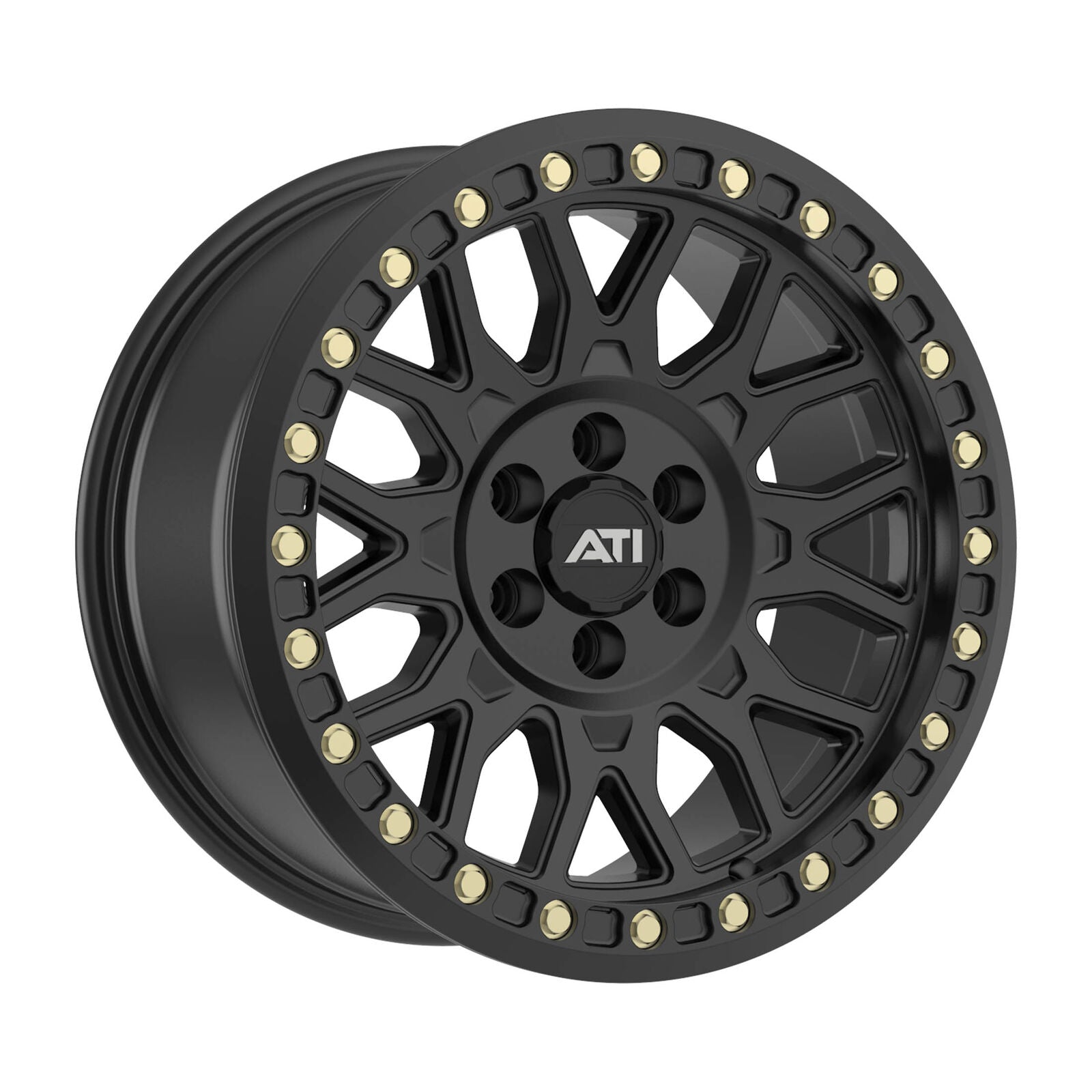 AT-01 17X8.5 HYBRID BEADLOCK WHEEL - BLACK (6X114.3) - Adrenaline 4X4