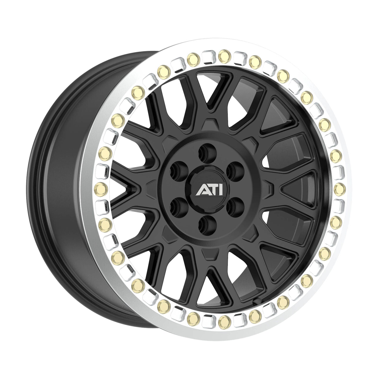 AT-01 17X8.5 HYBRID BEADLOCK WHEEL - BLACK (6X114.3) - Adrenaline 4X4