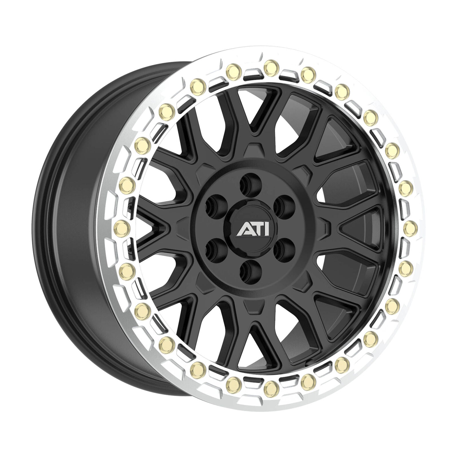 AT-01 17X8.5 HYBRID BEADLOCK WHEEL - BLACK (6X114.3) - Adrenaline 4X4