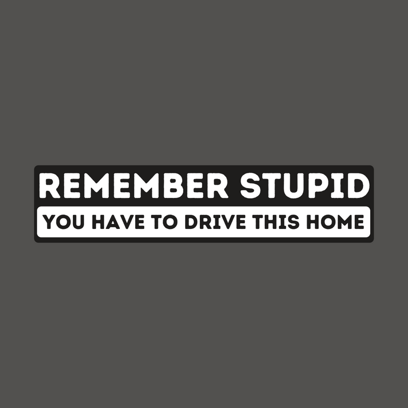 "Remeber Stupid" Sticker