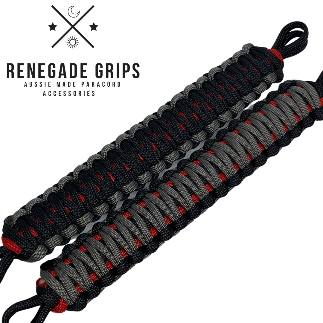 Red Hazard paracord grips