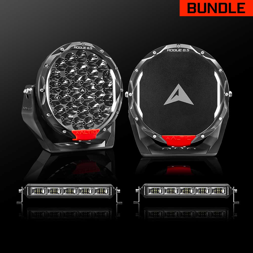 Rogue MK3 8.5" Pair + 12" Scene Light Bar Pair - Bundle