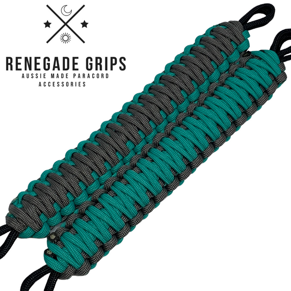 "Teal Fame" Paracord Vehicle Grips