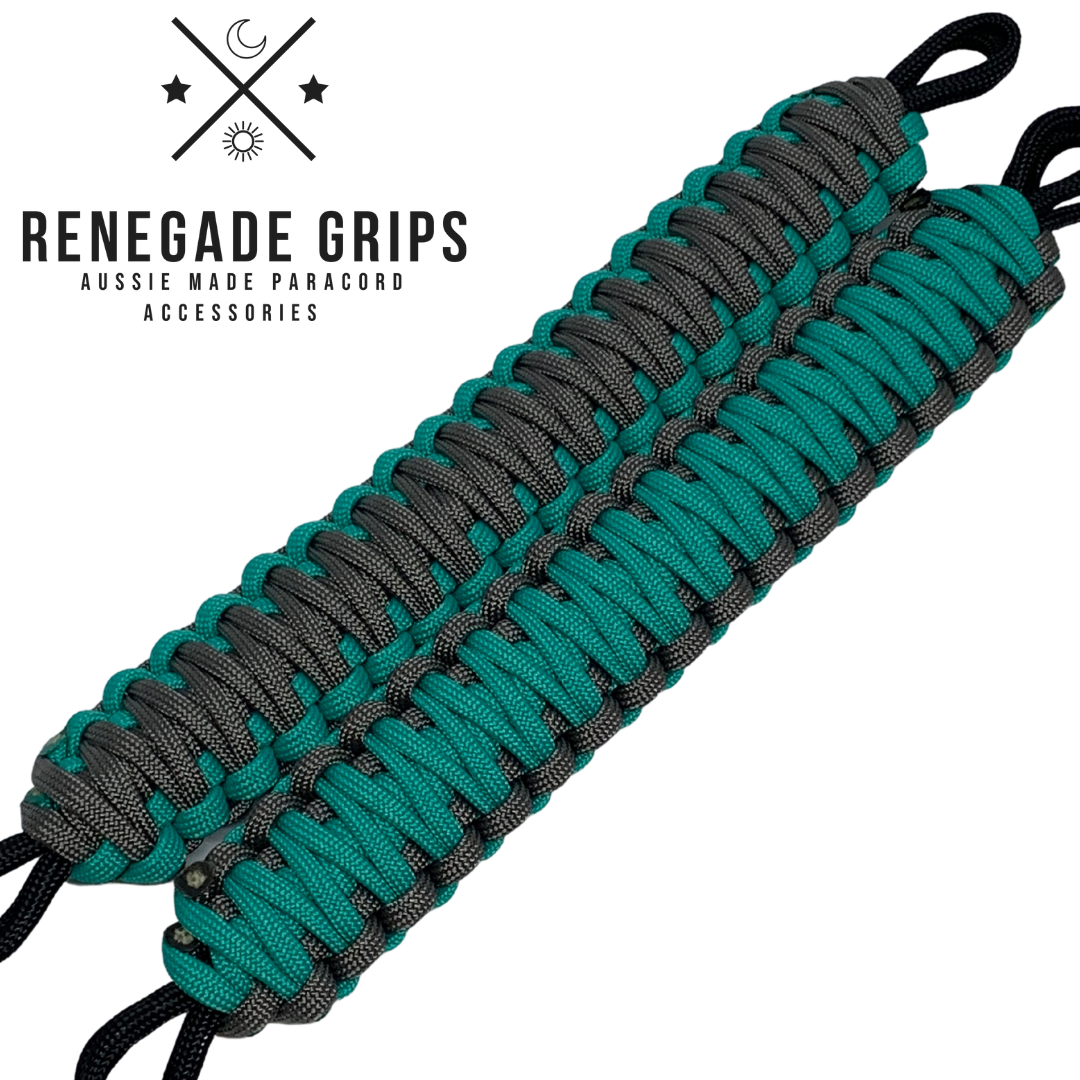Teal Fame paracord grips