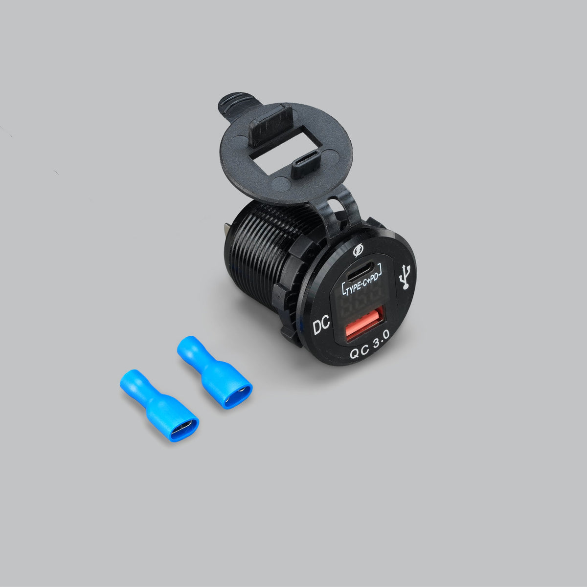 USB C + A with Volt Car Charger - Round