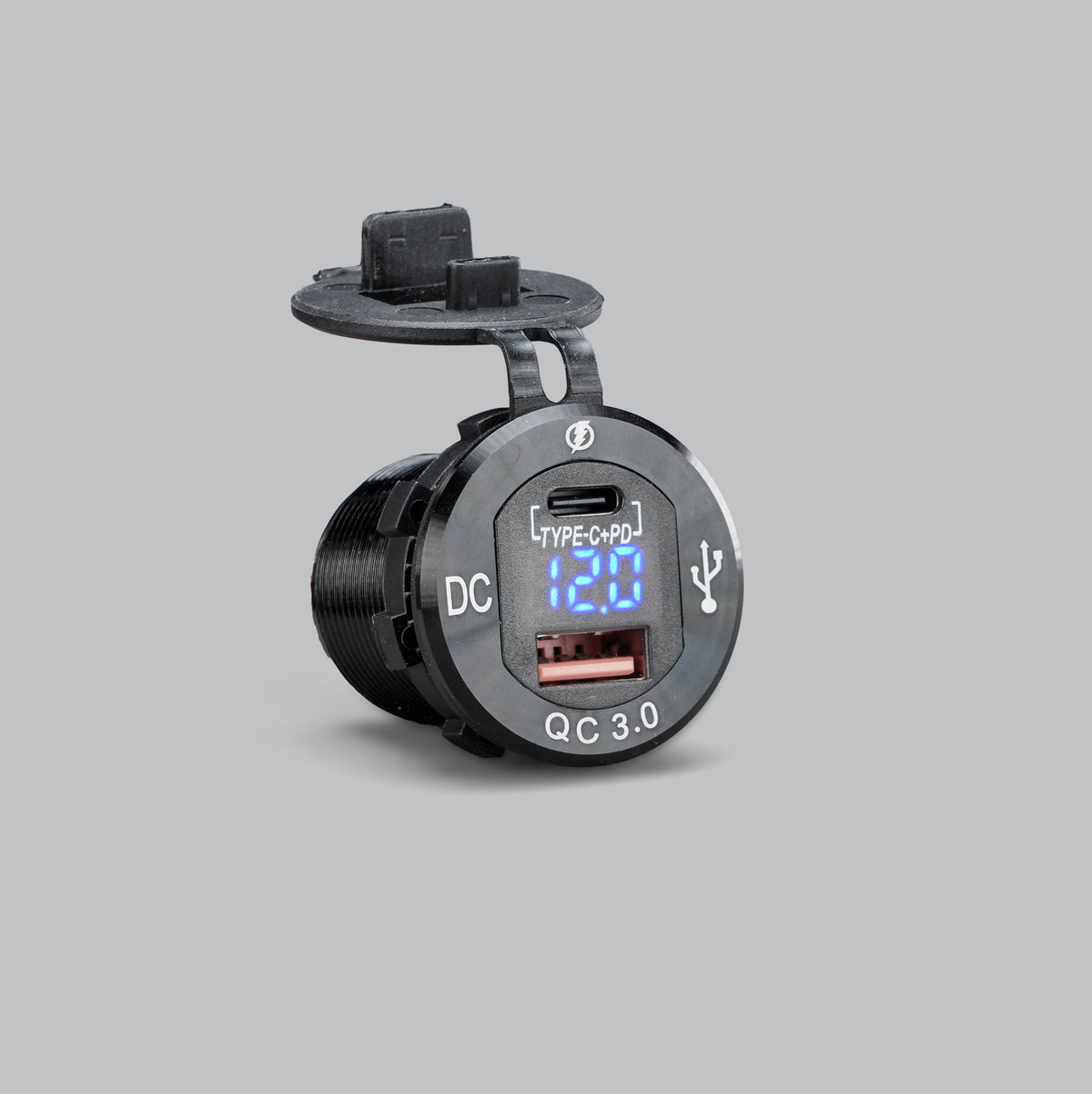 USB C + A with Volt Car Charger - Round