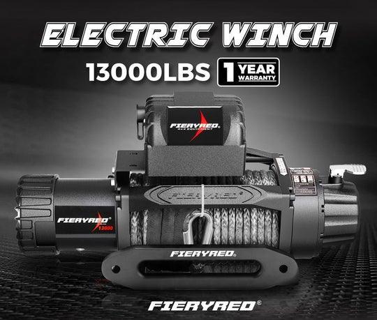 12V 13000LBS Electric Winch Synthetic Rope - Adrenaline 4X4