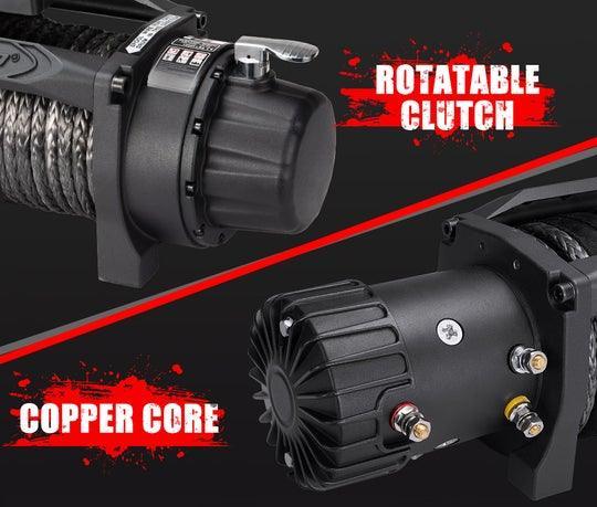 12V 13000LBS Electric Winch Synthetic Rope - Adrenaline 4X4