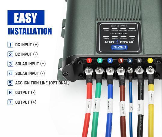 12V 40A DC to DC Battery Charger MPPT System Kit Isolator Dual Battery