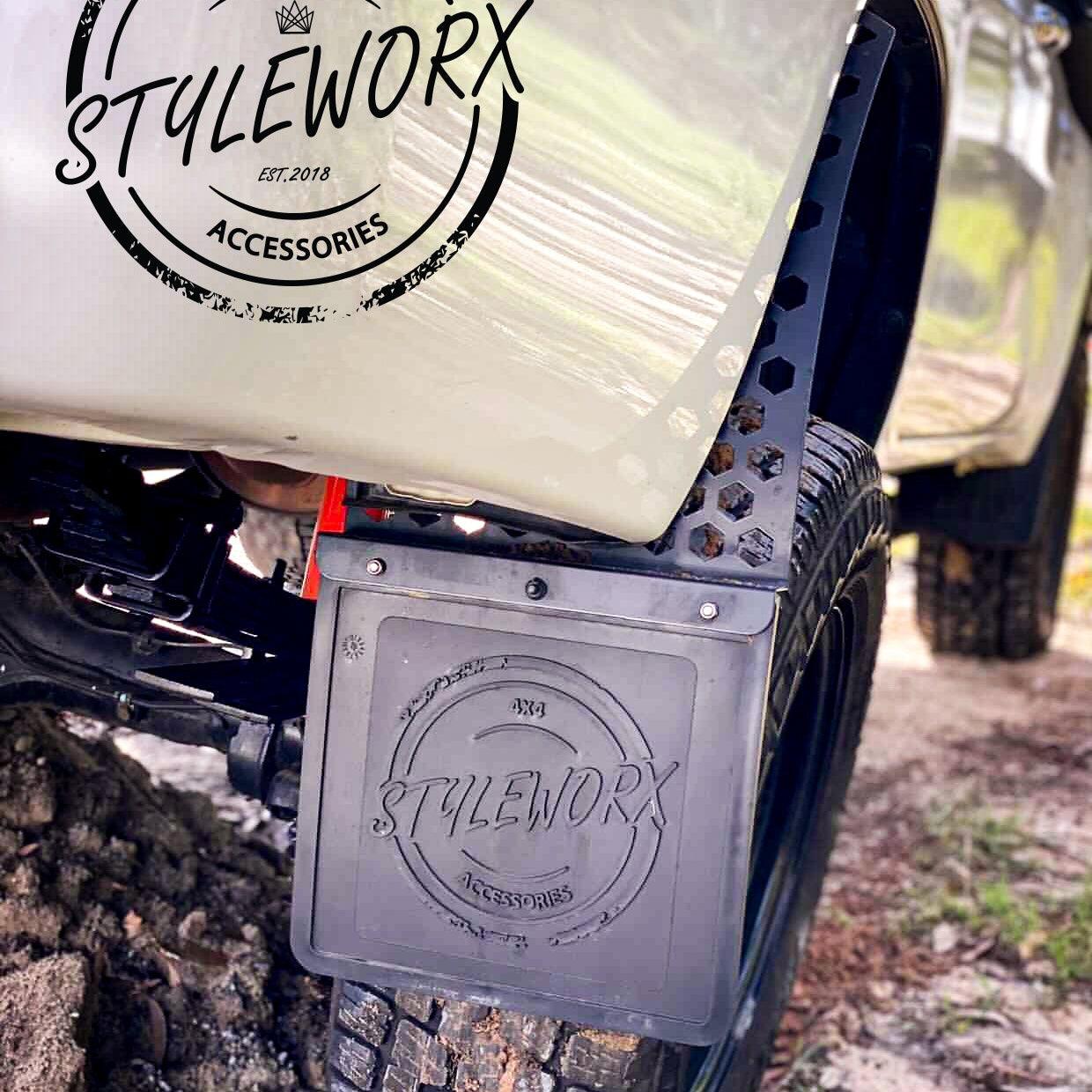 Styleworx Hexagonal Hole Offset Mudflap - Adrenaline 4X4