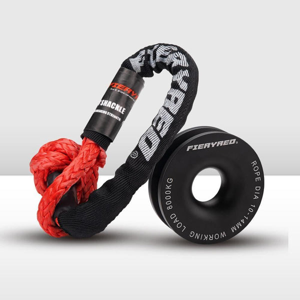 Fieryred 15T Soft Shackle + 8T Recovery Snatch Ring Recovery Kit - Adrenaline 4X4
