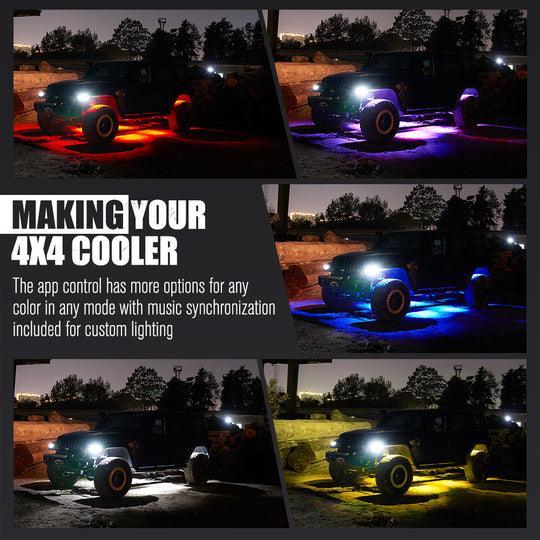 LIGHTFOX RGBW LED Rock Lights - Adrenaline 4X4
